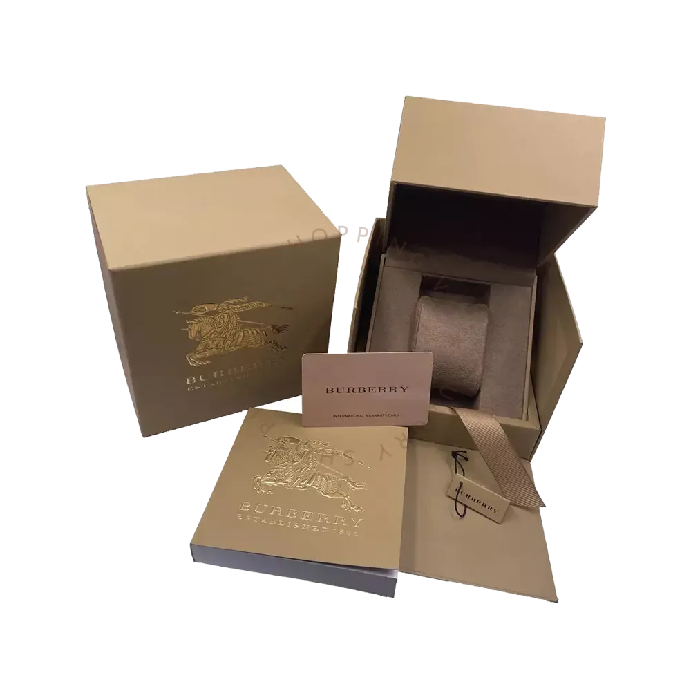 Burberry Utilitarian Chronograph White Dial Pink Leather Strap Watch for Women - BU7816