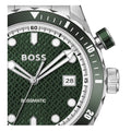 Hugo Boss Bossmatic Automatic Green Dial Silver Steel Strap Watch for Men - 1514178