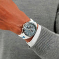 Hugo Boss Strike Chronograph Blue Dial White Rubber Strap Watch for Men - 1514238