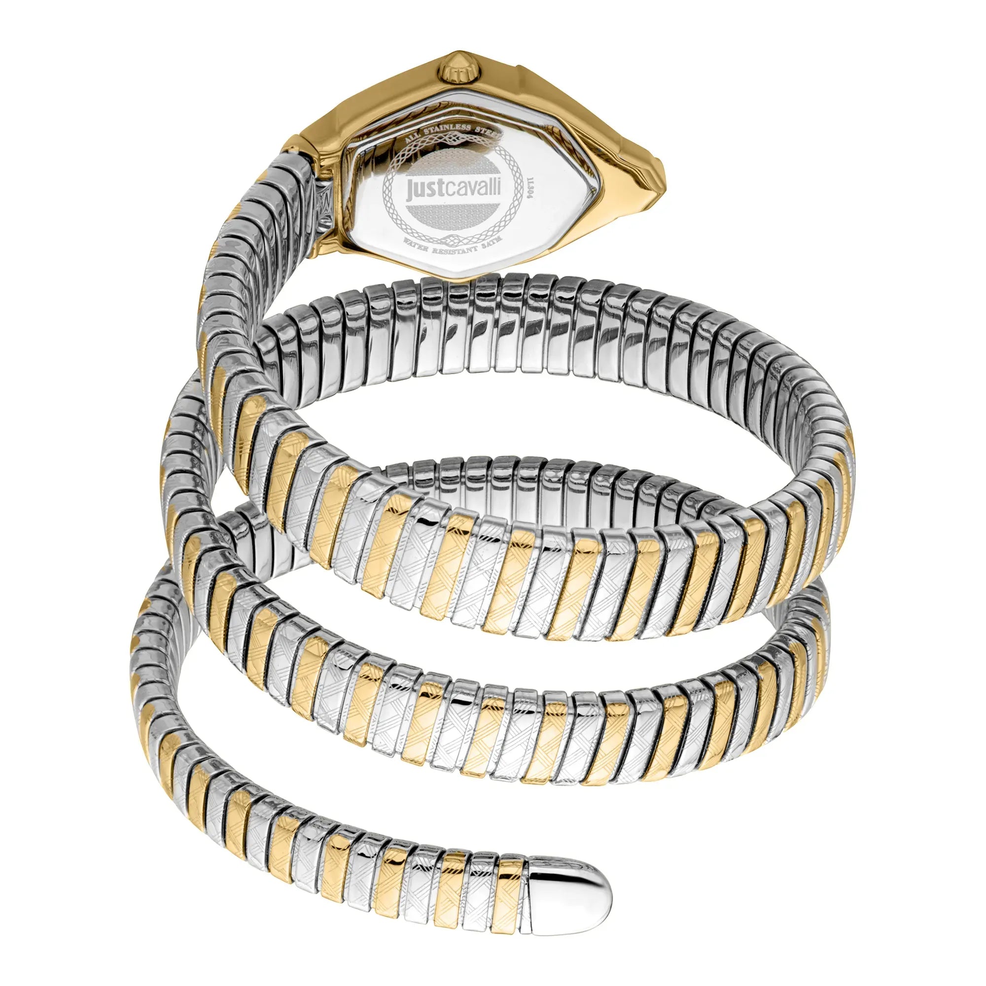 Just Cavalli Mesmerizing Green Dial Two Tone Steel Strap Watch for Women - JC1L304M0065