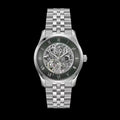 Hugo Boss Principle Skeleton Green Dial Silver Steel Strap Watch for Men - 1514236