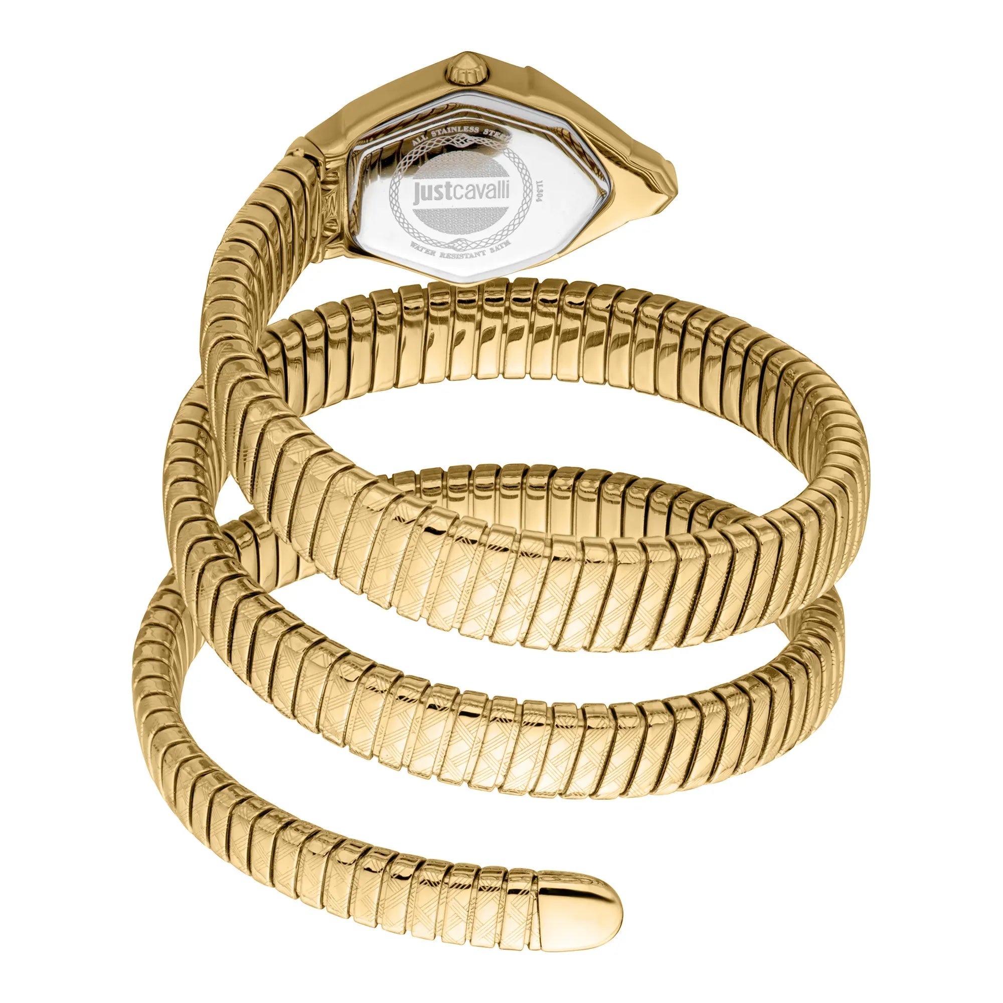 Just Cavalli Mesmerizing Red Dal Gold Steel Strap Watch for Women - JC1L304M0035