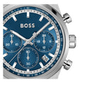 Hugo Boss Candor Chronograph Blue Dial Silver Steel Strap Watch for Men - 1514250