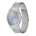Hugo Boss Candor Automatic Ice Blue Dial Silver Steel Strap Watch for Men - 1514118