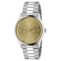 Gucci G Timeless Quartz Gold Dial Silver Steel Strap Watch for Women - YA1265035