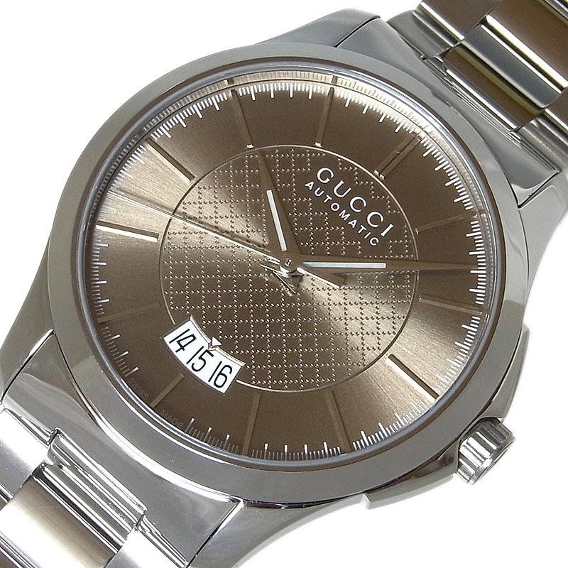 Gucci G Timeless Automatic Brown Dial Silver Steel Strap Watch For Women - YA126431A