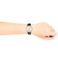 Gucci G Timeless Quartz Silver Dial Black Leather Strap Watch For Women - YA1264181