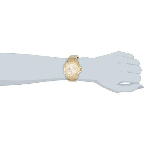 Guess Mini Phantom Diamonds Gold Dial Gold Steel Strap Watch for Women - W0235L5