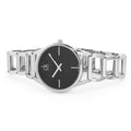 Calvin Klein Stately Black Dial Silver Steel Strap Watch for Women - K3G23121