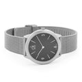 Calvin Klein Minimal Grey Dial Silver Mesh Bracelet Watch for Men - K3M52154