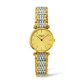 Longines La Grande Classique Quartz Gold Dial Two Tone Mesh Bracelet Watch for Women - L4.209.2.32.7