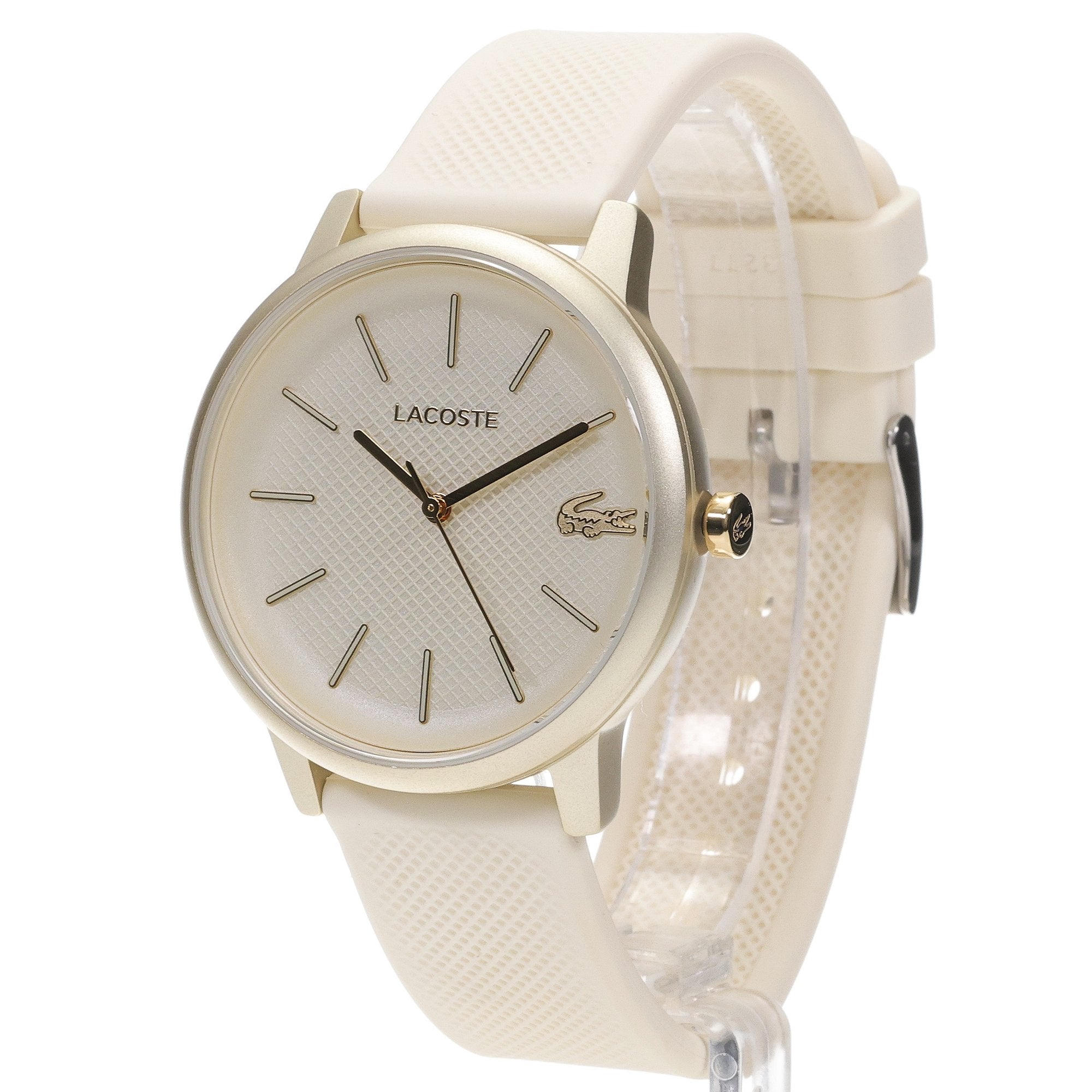 Lacoste 12.12 Beige Dial Beige Silicone Strap Watch for Men - 2011239