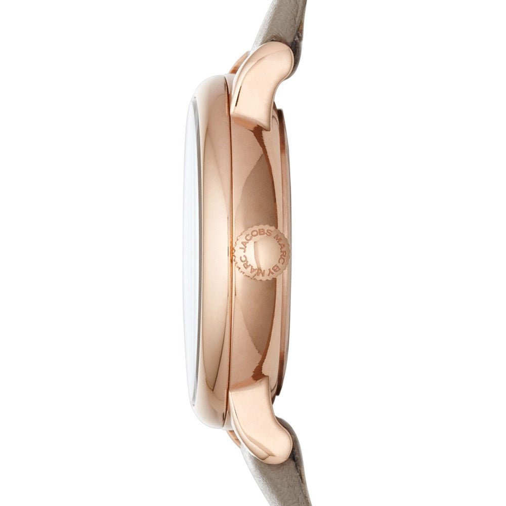 Marc Jacobs Baker Grey Dial Grey Leather Strap Watch for Women - MBM1318