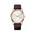 Calvin Klein City Silver Dial Brown Leather Strap Watch For Men - K2G21629
