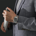 Emporio Armani Diego Automatic Black Dial Silver Steel Strap Watch For Men - AR60057