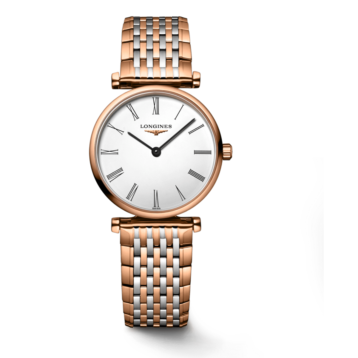 Longines La Grande Classique De Longines White Dial Two Tone Mesh Bracelet Watch for Women - L4.209.1.91.7