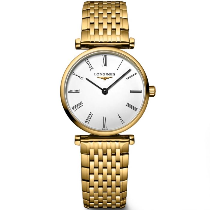 Longines La Grande Classique De Longines White Dial Gold Steel Strap Watch for Women - L4.209.2.11.8