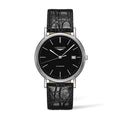 Longines Presence 38.5mm Automatic Black Dial Black Leather Strap Watch for Men - L4.921.4.52.2
