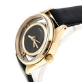 Marc Jacobs Tether Black Dial Black Leather Strap Watch for Women - MBM1376