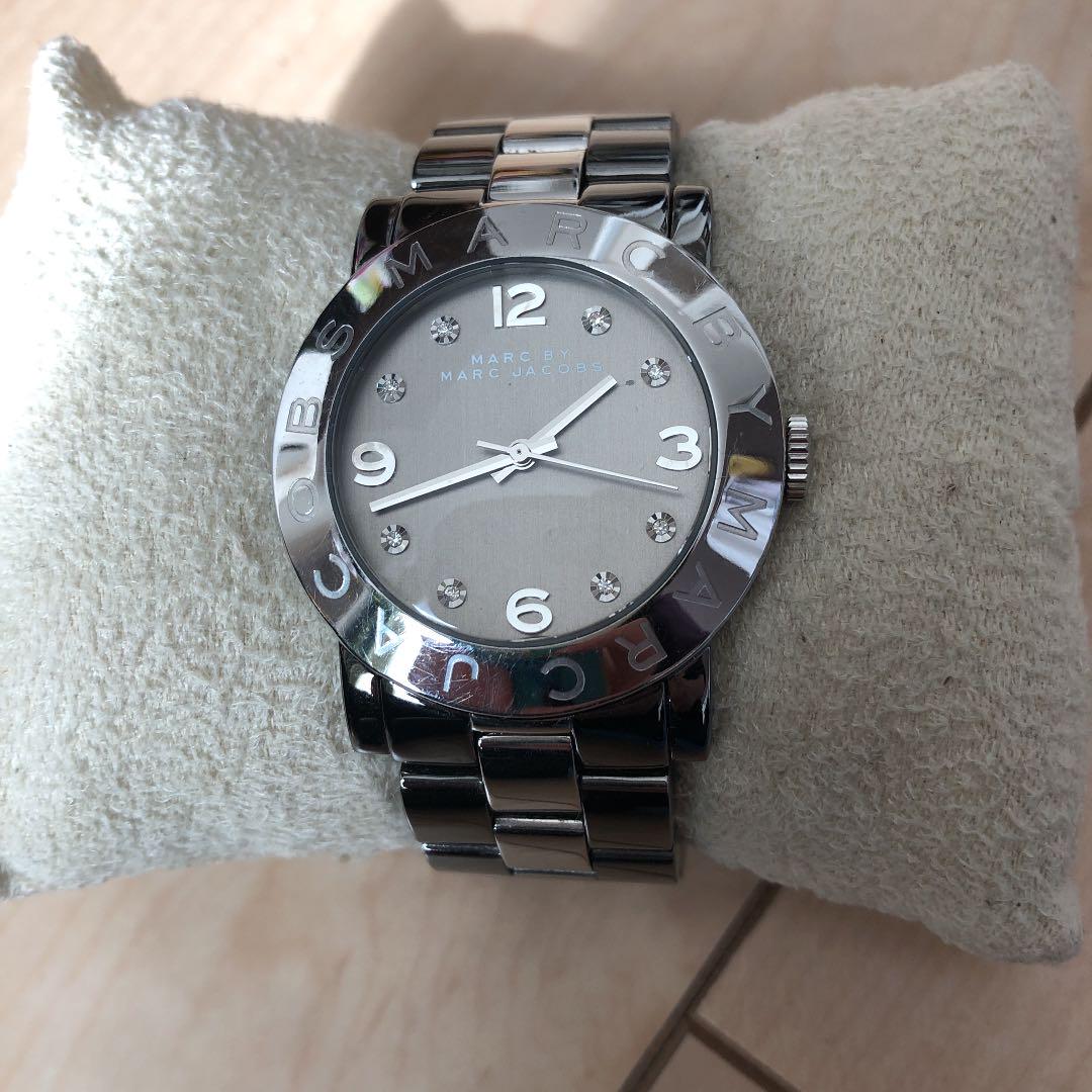 Marc Jacobs Amy Grey Dial Grey Steel Strap Watch for Women - MBM3196