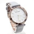 Emporio Armani White Dial Light Blue Leather Strap Watch For Women - AR11002