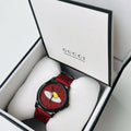 Gucci G Timeless Ghost Red Dial Red Leather Strap Watch For Men - YA1264023