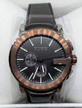 Gucci G Chrono Black Dial Brown Leather Strap Watch For Men - YA101202