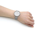 Daniel Wellington Petite Sterling Quartz White Dial Silver Mesh Bracelet Watch For Men - DW00100306