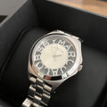 Marc Jacobs Henry Transparent Silver Dial Silver Steel Strap Watch for Women - MBM3205