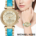 Michael Kors Parker Gold Dial Two Tone Steel Strap Watch for Women - MK6364