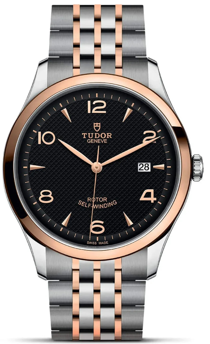 Tudor 1926 Automatic Black Dial Two Tone Steel Strap Watch for Men - M91651-0003