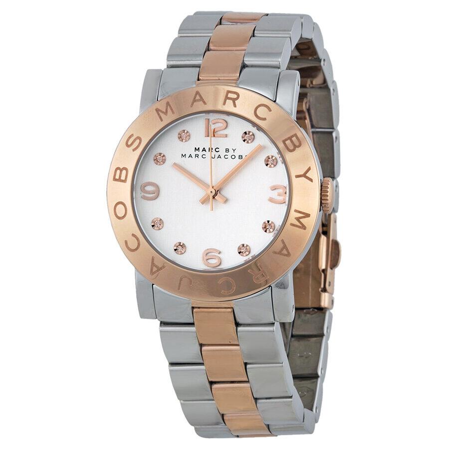Marc Jacobs Amy Silver Dial Two Tone Steel Strap Watch for Women - MBM3194