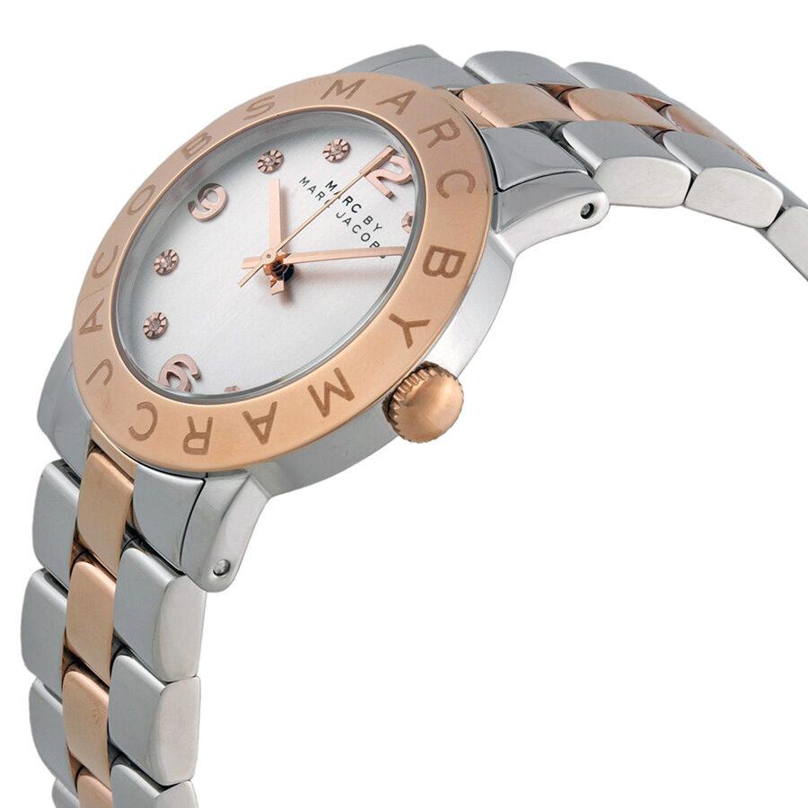 Marc Jacobs Amy Silver Dial Two Tone Steel Strap Watch for Women - MBM3194