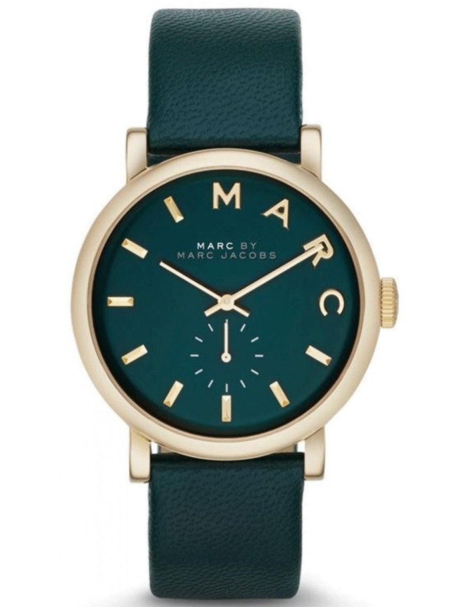Marc Jacobs Baker Green Dial Green Leather Strap Watch for Women - MBM1268