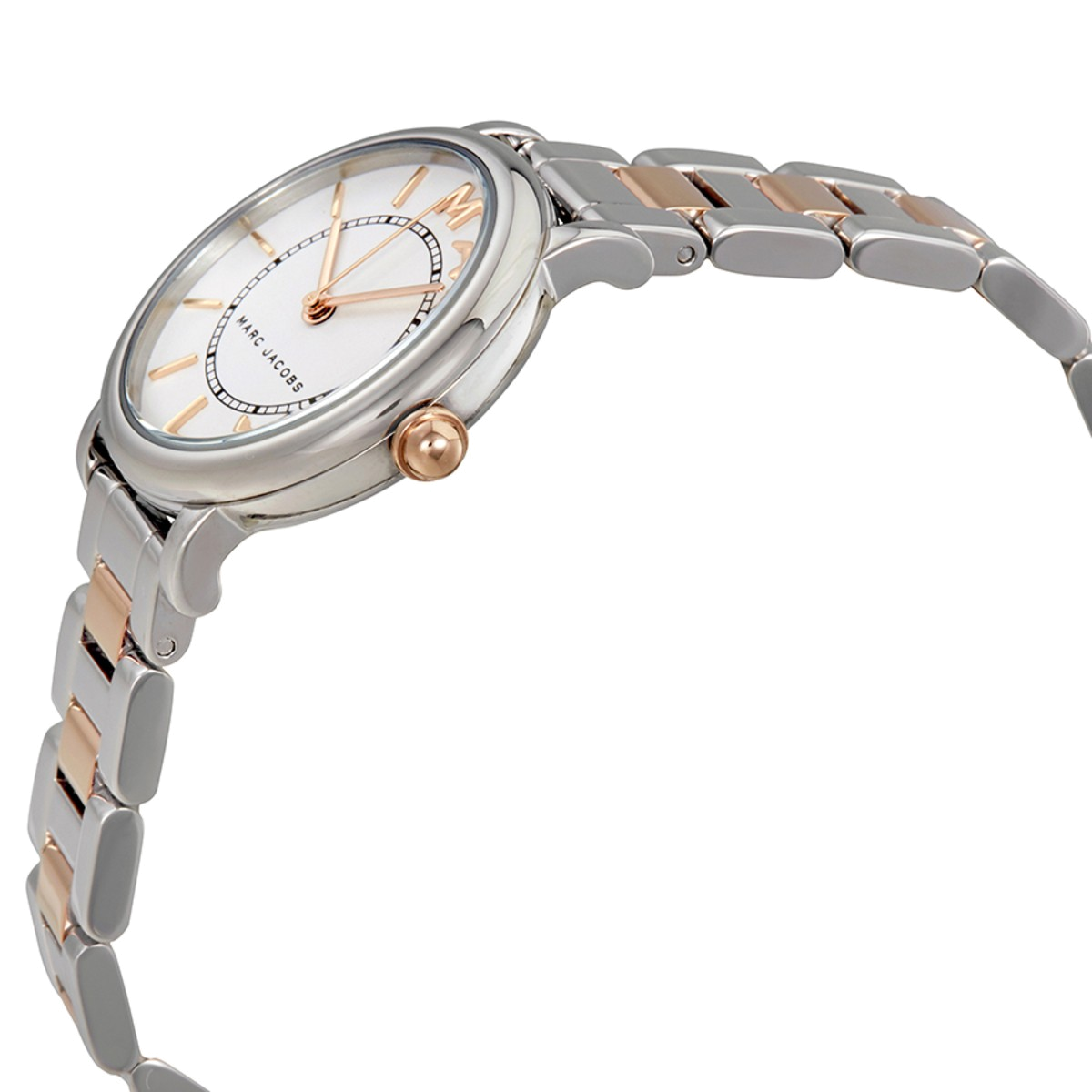 Marc Jacobs Roxy Silver Dial Two Tone Steel Strap Watch for Women - MJ3551