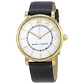 Marc Jacobs Roxy White Dial Black Leather Strap Watch for Women - MJ1532