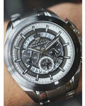 Maserati Traguardo Chronograph Black Dial Silver Steel Strap Watch For Men - R8873612059