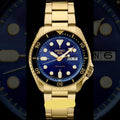 Seiko 5 Sports US Special Edition Automatic Blue Dial Gold Steel Strap Watch For Men - SRPK20