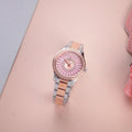 Michael Kors Layton Three Hand Pink Dial Two Tone Steel Strap Watch For Women - MK6894