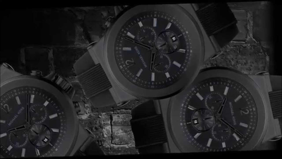 Michael Kors Dylan Black Dial Black Rubber Strap Watch for Men - MK8152
