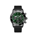 Breitling Superocean Heritage B01 Chronograph 44 Green Dial Black Mesh Bracelet Watch for Men - MB01621A1L1S1