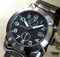 Marc Jacobs Larry Chronograph Black Dial Grey Steel Strap Watch for Men - MBM5051
