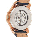 Fossil Grant Automatic Skeleton Blue Dial Blue Leather Strap Watch for Men - ME3102