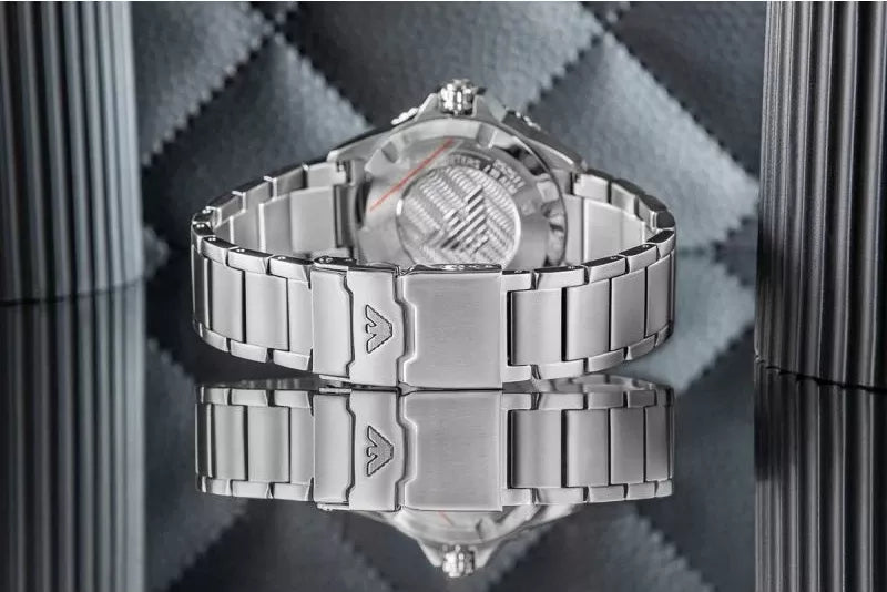 Emporio Armani World Explorer Solar Black Dial Silver Steel Strap Watch for Men - AR11787