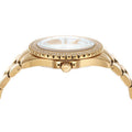 Michael Kors Everest Three Hand Mother of Pearl White Dial Gold Steel Strap Watch For Women - MK7401