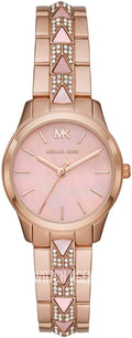 Michael Kors Runway Mother of Pearl Dial Rose Gold Steel Strap Watch For Women - MK6856