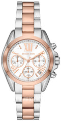 Michael Kors Bradshaw Chronograph White Dial Two Tone Steel Strap Watch For Women - MK7258