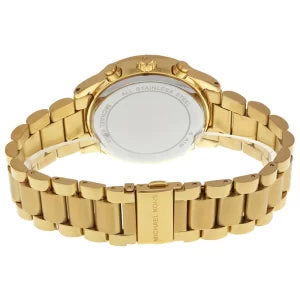 Michael Kors Brinkley Diamonds Gold Dial Gold Steel Strap Watch for Women - MK6187