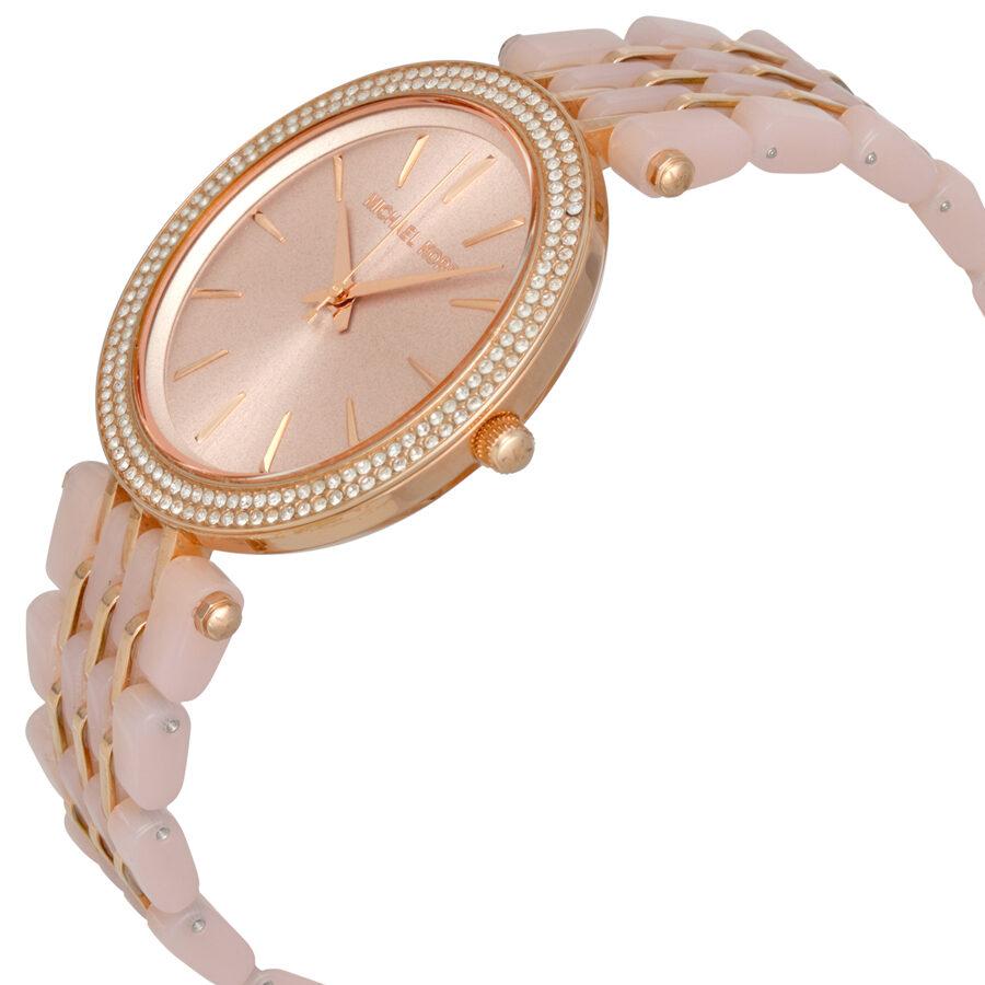 Michael Kors Darci Rose Gold Dial Two Tone Steel Strap Watch for Women - MK4327