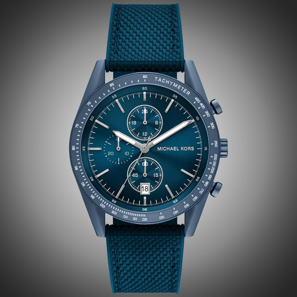 Michael Kors Accelerator Chronograph Blue Dial Blue Nylon Strap Watch for Men - MK9142